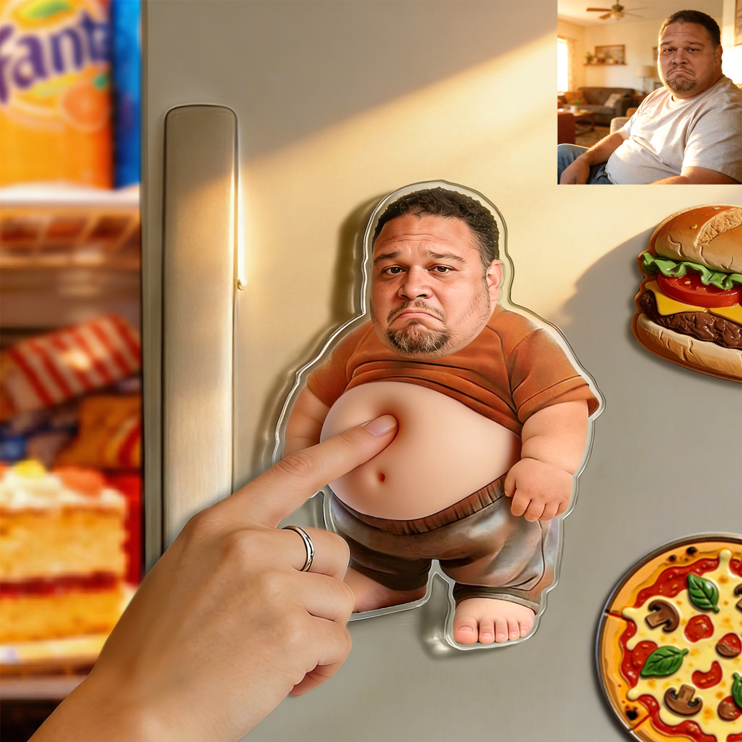 Individuell Gestaltbare Autoaufkleber Mit Weichem Bauch Und Antikollisionsschutz Aus Acryl – Personalisierte Foto-autoaufkleber Mit Weichem Bauch – Niedliches Und Lustiges Geschenk Für Autobesitzer