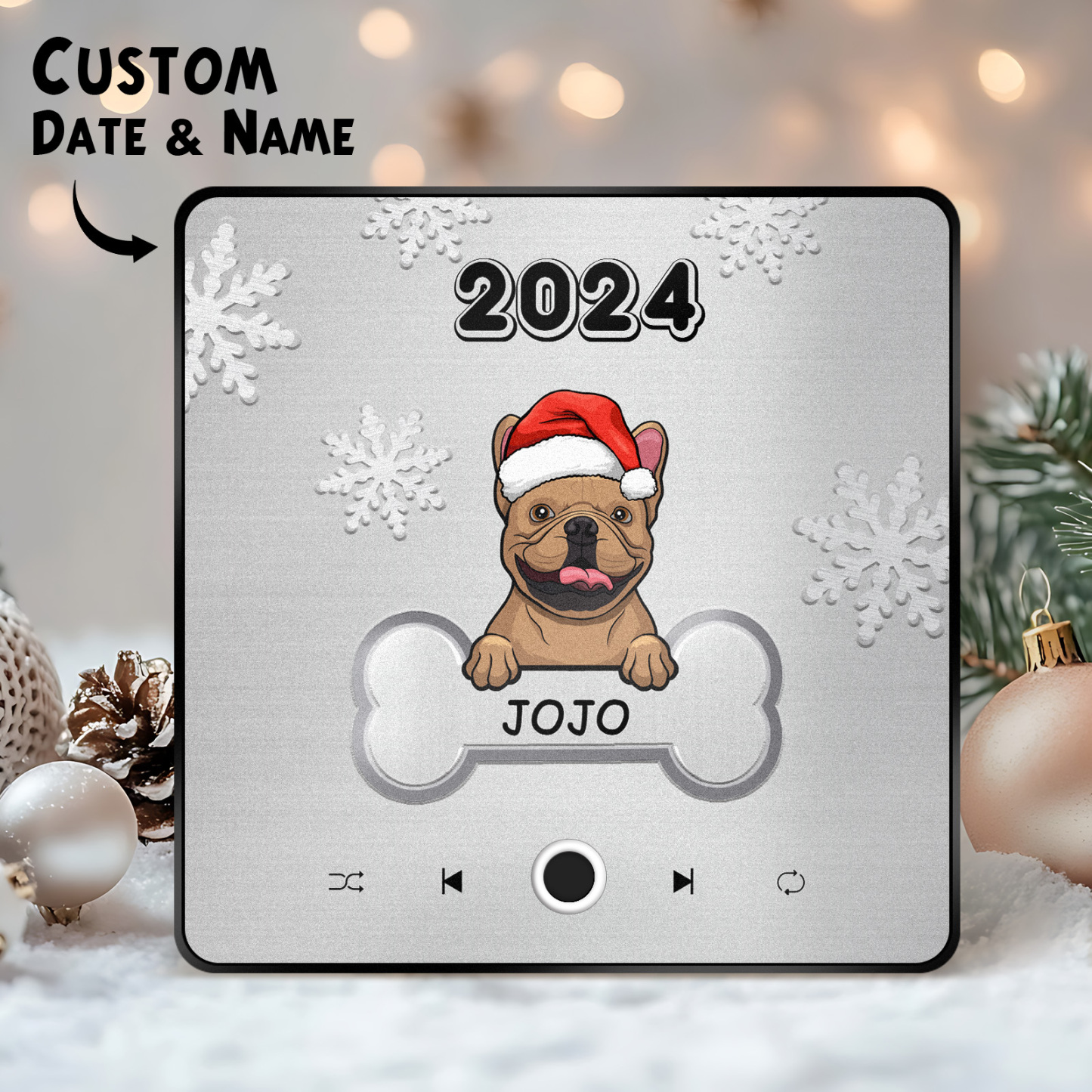 Personalisierter Musik-kühlschrankmagnet, Individueller Haustierhund, Frohe Weihnachten, Individuelle Musikmagnete Können Lieder Abspielen, Weihnachtsgeschenk, Geschenke Für Haustierliebhaber - DePhotoBoxer