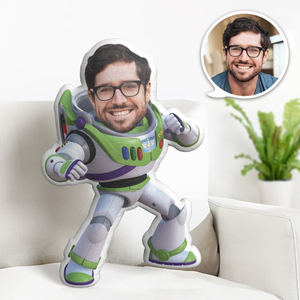 Anpassbare Gag-geschenke, Individuelles Gesichtskissen, Personalisiertes Fotokissen, Buzz Lightyear Fighting Minime-kissen, Geschenke Für Ihn - MeineFotoTassen