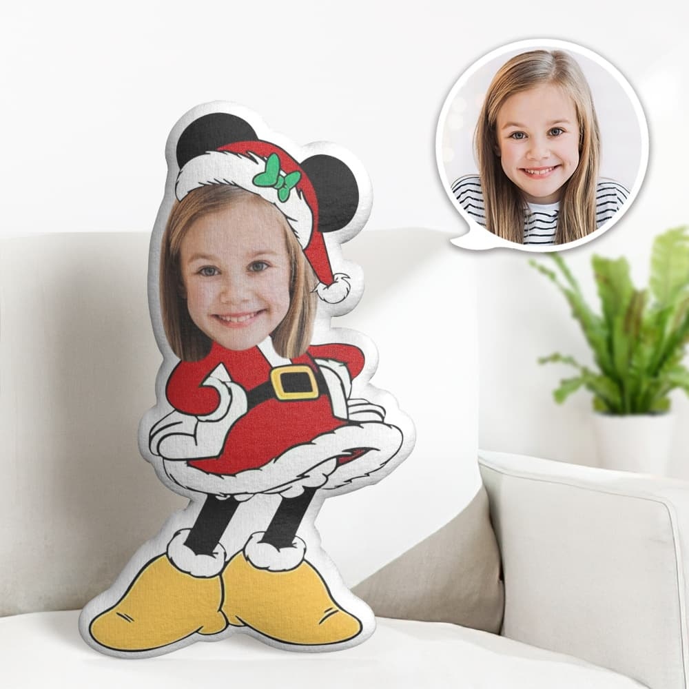 Weihnachtsgeschenk Benutzerdefinierte Kissen Gesicht Körper Kissen Santa Minnie Personalisierte Gesicht Kissen Geschenk Dekokissen Minime Kissenpuppen - MeineFotoTassen