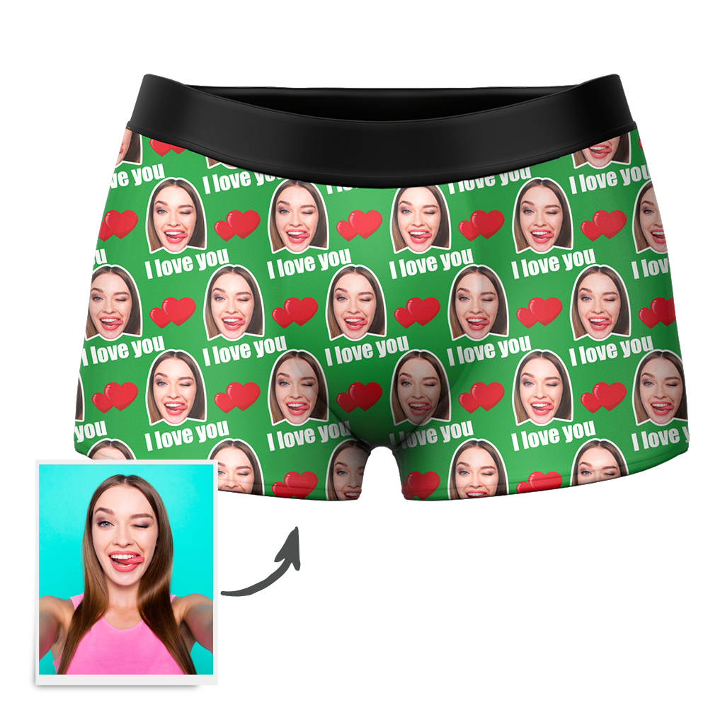 Couple Men's Custom Love Boxer Shorts 3D Online Preview