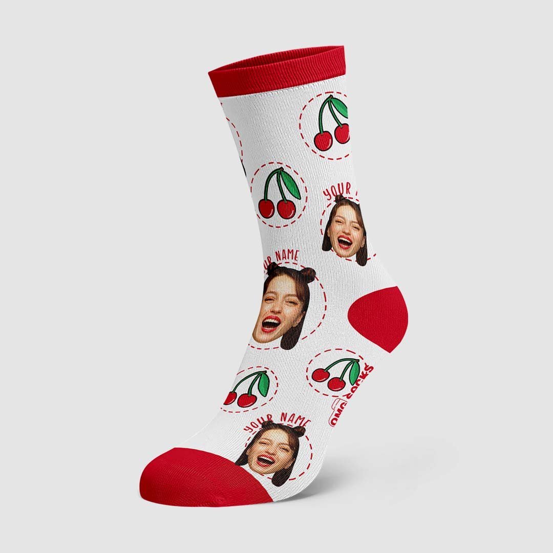Farbkirsche Foto-namenssocken - DePhotoBoxer