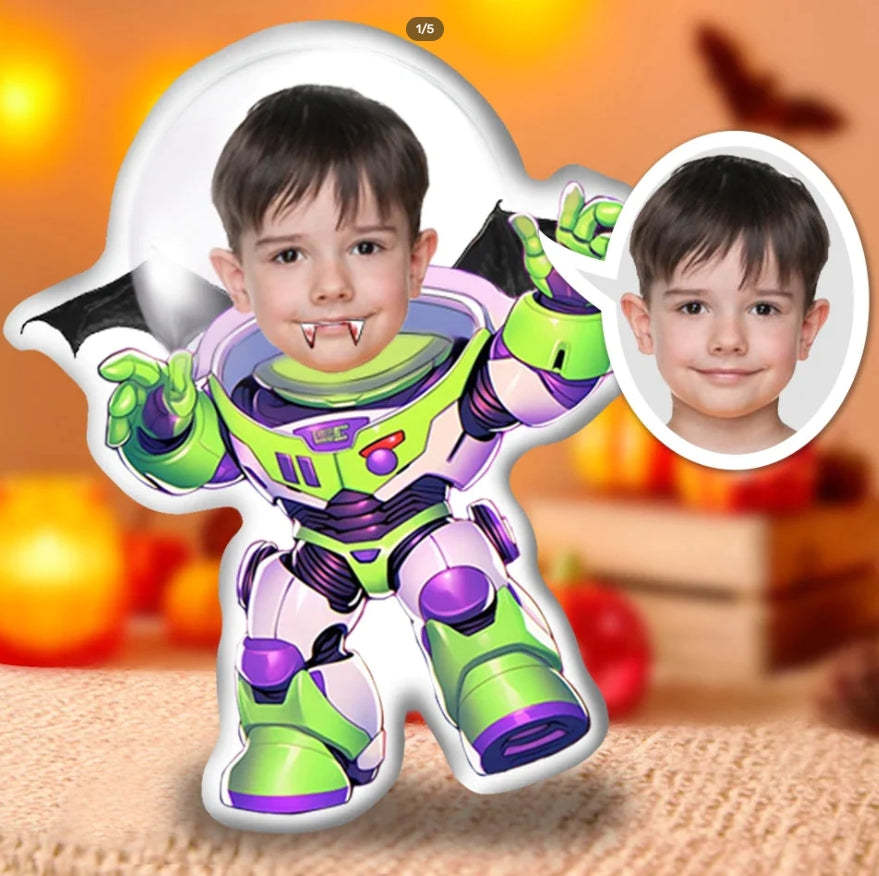 Halloween-gesichtskissen, Minime-wurfkissen, Individuelle Gesichtsgeschenke, Personalisiertes Foto-minime-kissen - MeineFotoTassen