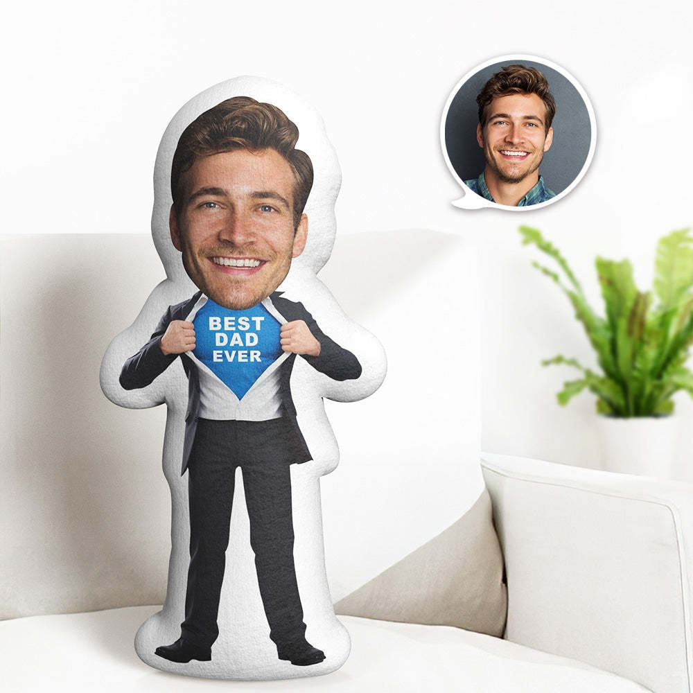 Benutzerdefiniertes Foto-gesichtskissen „bester Papa Aller Zeiten“ Minime Personalisierte Gesichtskissen-geschenke Für Vater - MeineFotoTassen