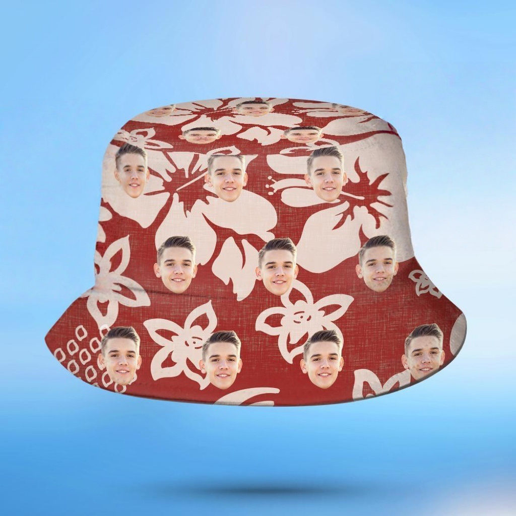 Kundenspezifischer Foto-tropischer Blumen-Druck-hawaiischer Fischer-Hut-Eimer-Hut