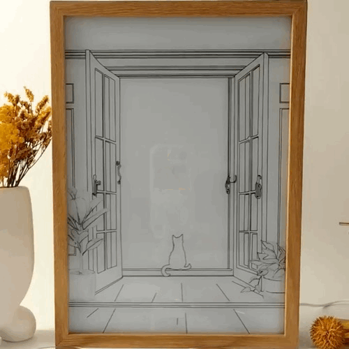 Wandkunst-rahmenlicht, Die Kollision Von Licht Und Kunst, Leuchtkasten, Led-licht, Schattenmalerei-rahmen, Bestes Geschenk, 3-farben-licht