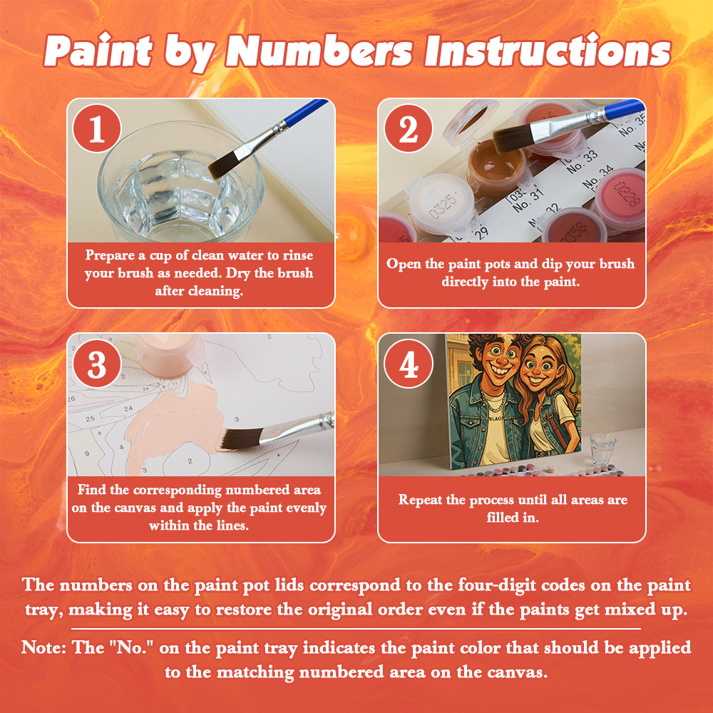 Benutzerdefiniertes Lustiges Karikatur-porträt, Malen Nach Zahlen, Personalisiertes Diy-malset, Verwandeln Sie Ihr Foto In Ein Personalisiertes Kunstwerk