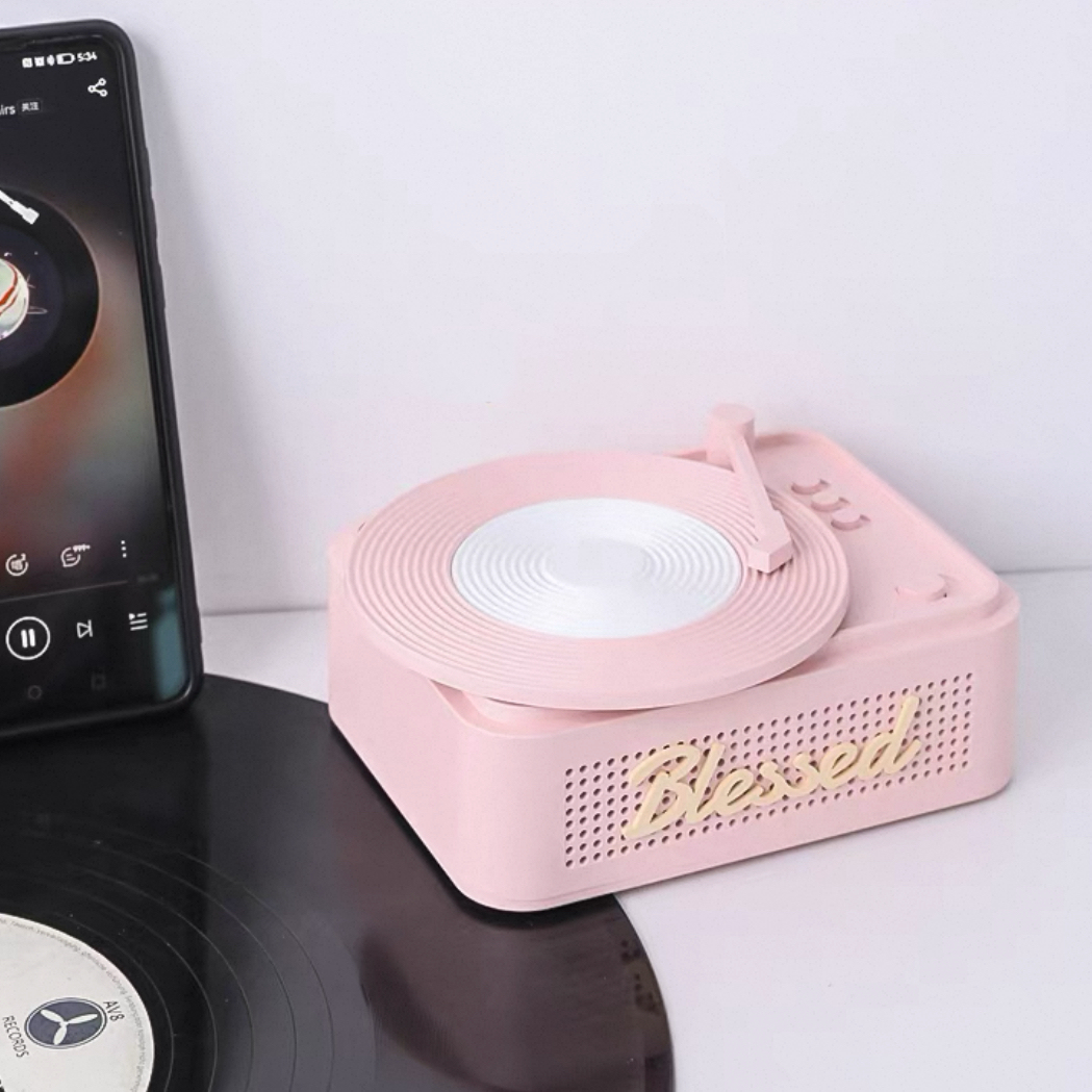 Weihnachtlicher Retro-plattenspieler Mit Bluetooth-lautsprecher | Drehbarer Weihnachtsbaumschmuck | Festliches Geschenk Mit Musik Und Licht