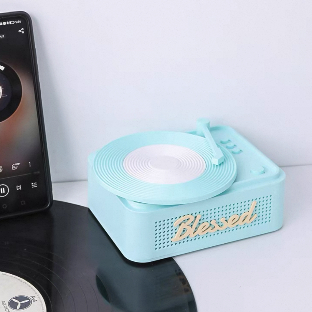 Weihnachtlicher Retro-plattenspieler Mit Bluetooth-lautsprecher | Drehbarer Weihnachtsbaumschmuck | Festliches Geschenk Mit Musik Und Licht