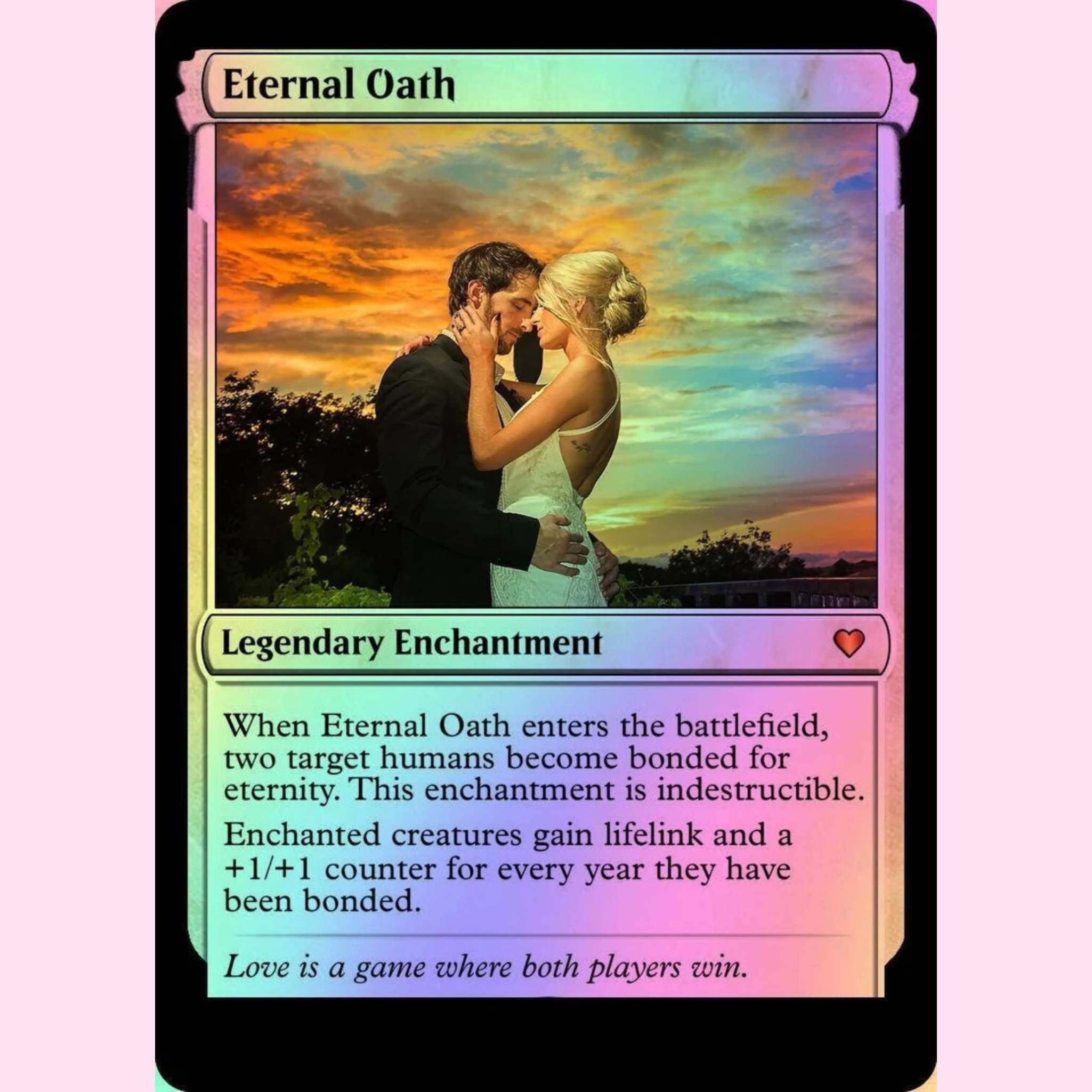 Personalisierte Regenbogen-anime-zauberkarte Für Paare Mit Foto – Das Beste Valentinstagsgeschenk Für Paare