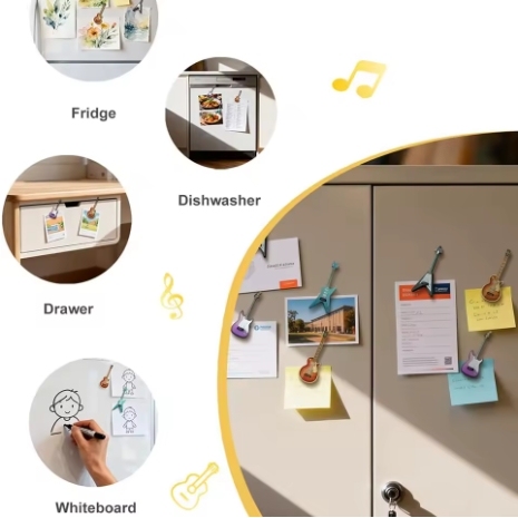 4er-set Niedliche Gitarren-kühlschrankmagnete, Musikinstrumente, Kühlschrankmagnete - DePhotoBoxer