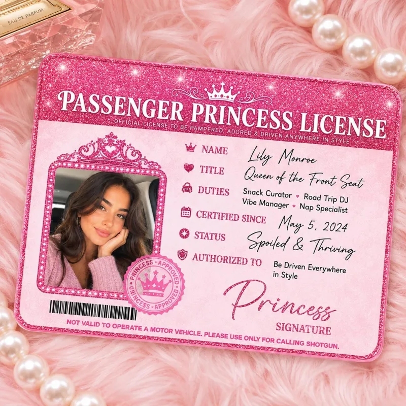 Personalisierte Passagier-Prinzessin-Karte – Ewig Gültige VIP-Karte - DePhotoBoxer