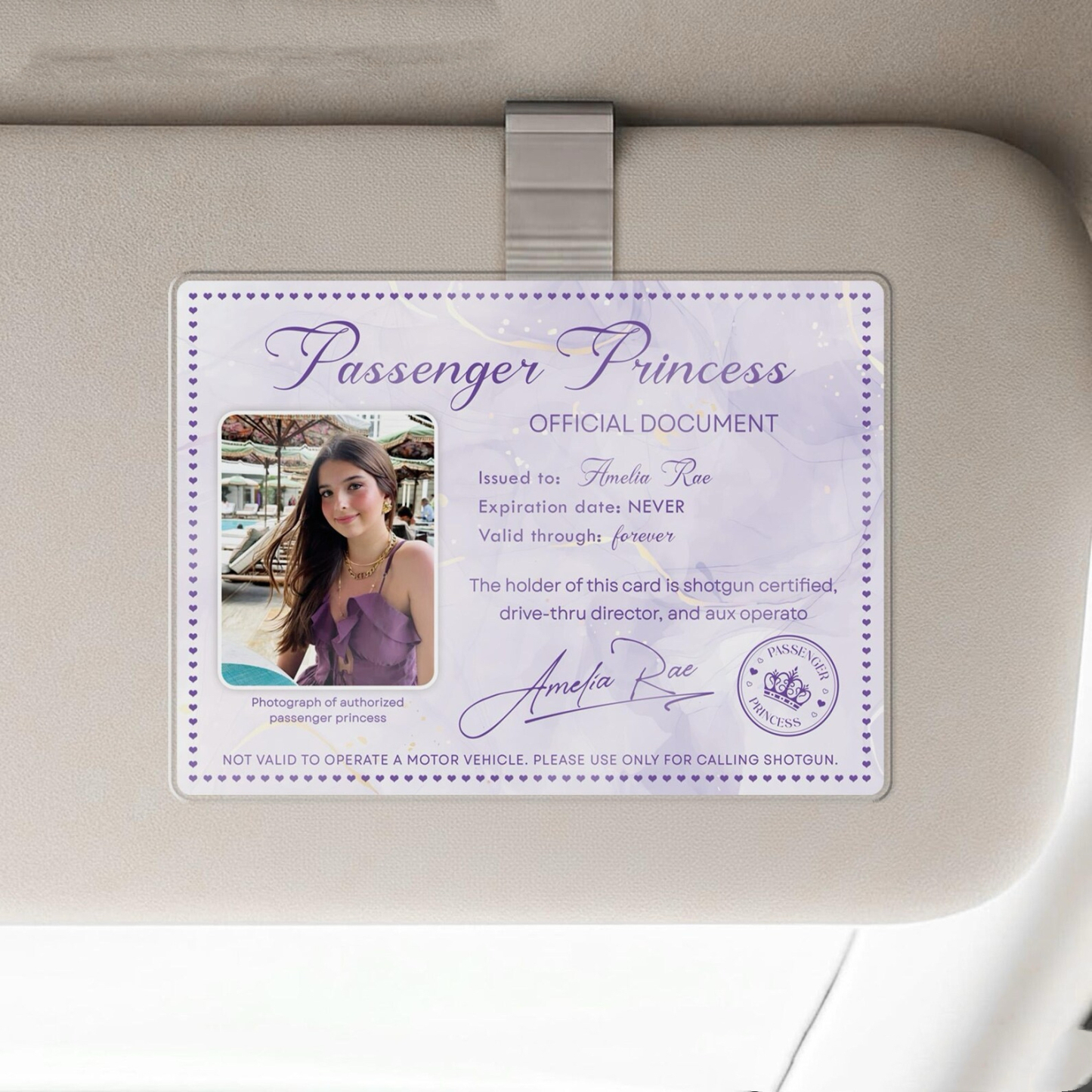 Personalisierte Passagier-Prinzessin-Karte – Ewig Gültige VIP-Karte - DePhotoBoxer