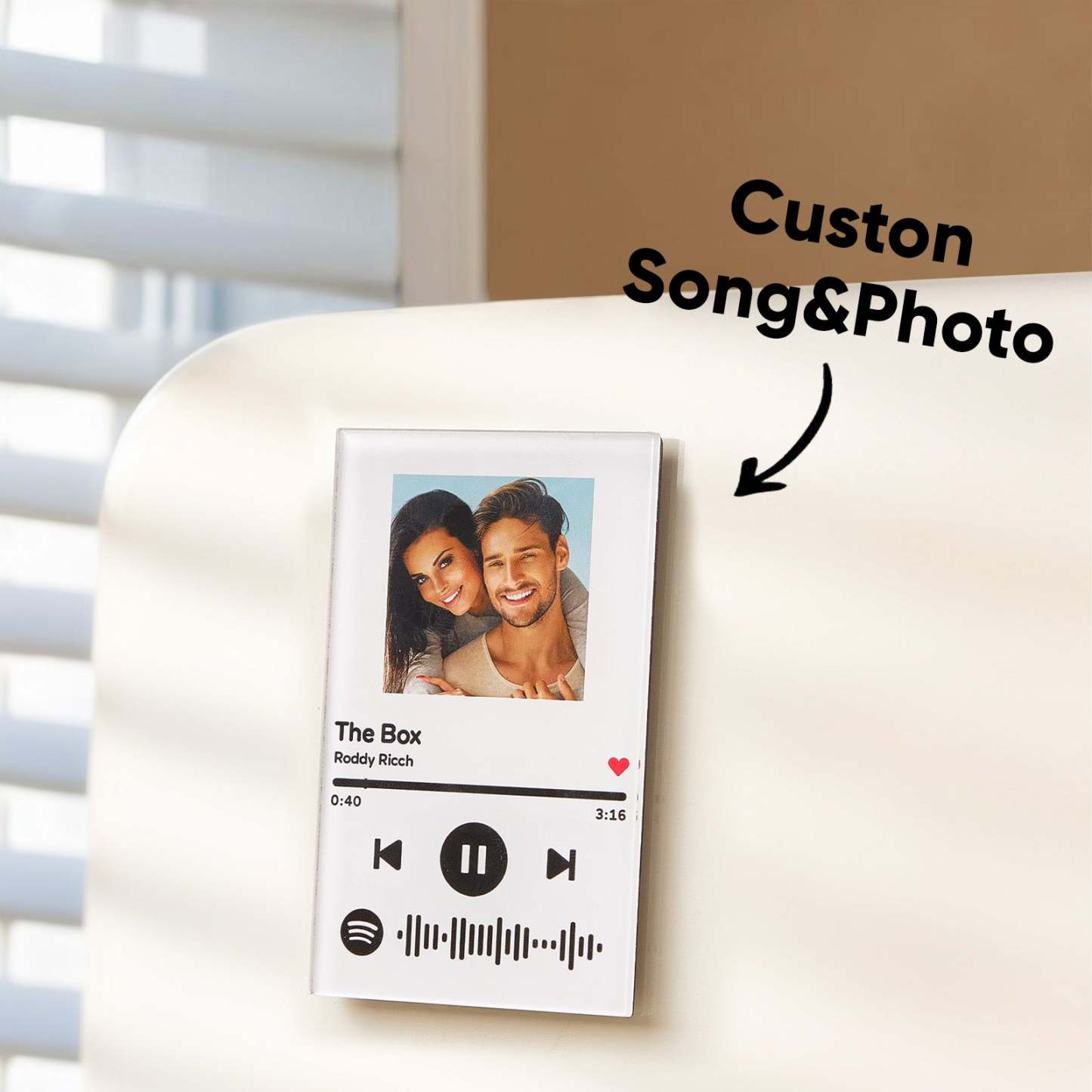 Nfc-musik-acryl-kühlschrankmagnet, Individueller Musik-lied-kühlschrankmagnet, Kann Lieder Abspielen - DePhotoBoxer