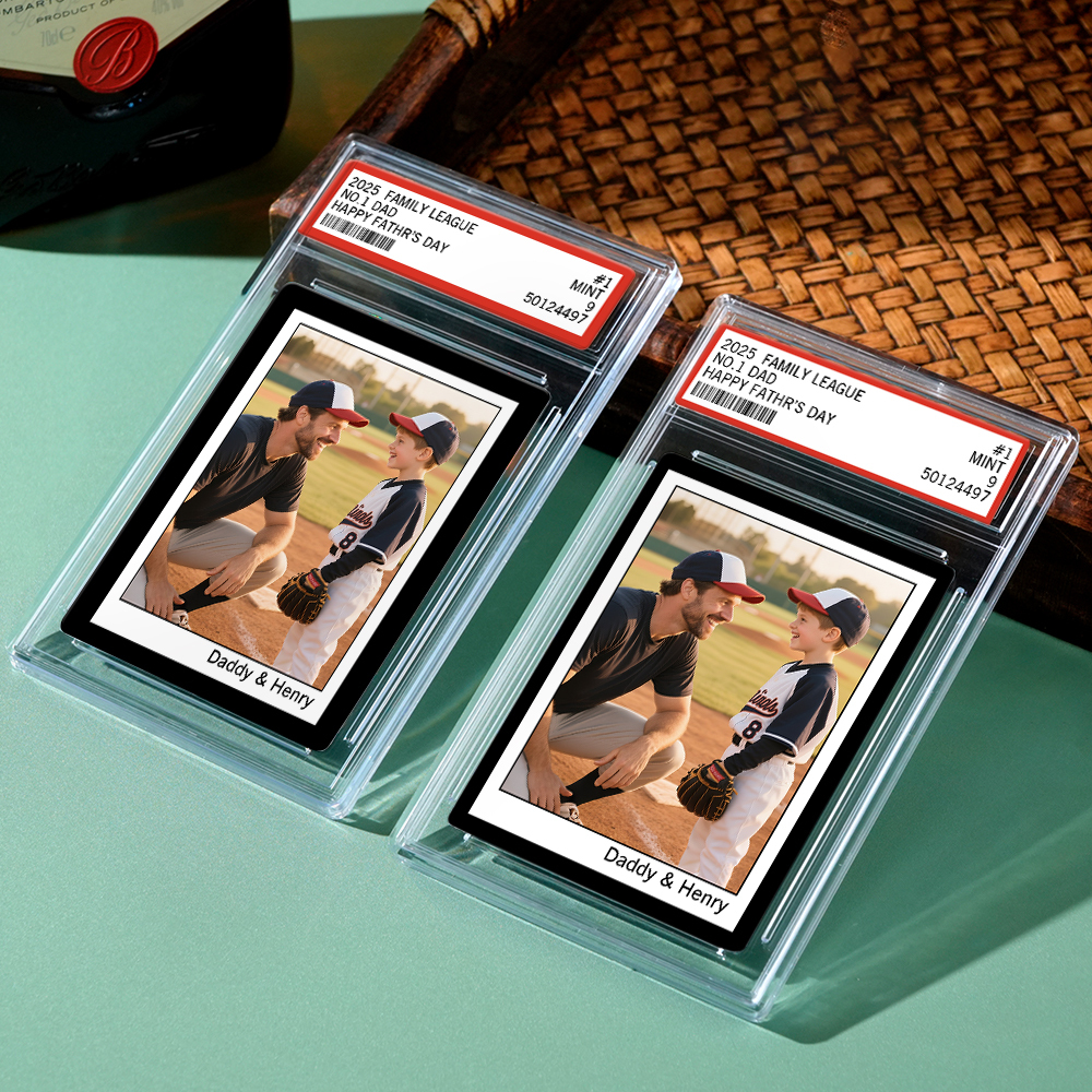 Personalisiertes Poke Card Portrait Vom Foto Personalisierte Familienkarte Mit Individuellem Text & Foto Besonderes Geschenk Für Papa, Kinder, Paare Oder Freunde - DePhotoBoxer