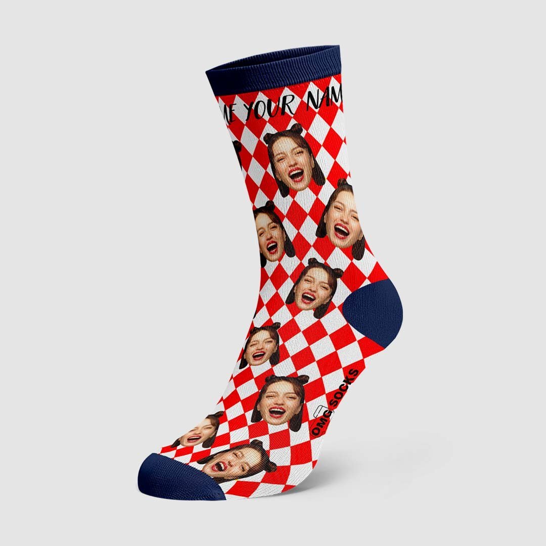 Bunte Socken Mit Gittergesicht - DePhotoBoxer