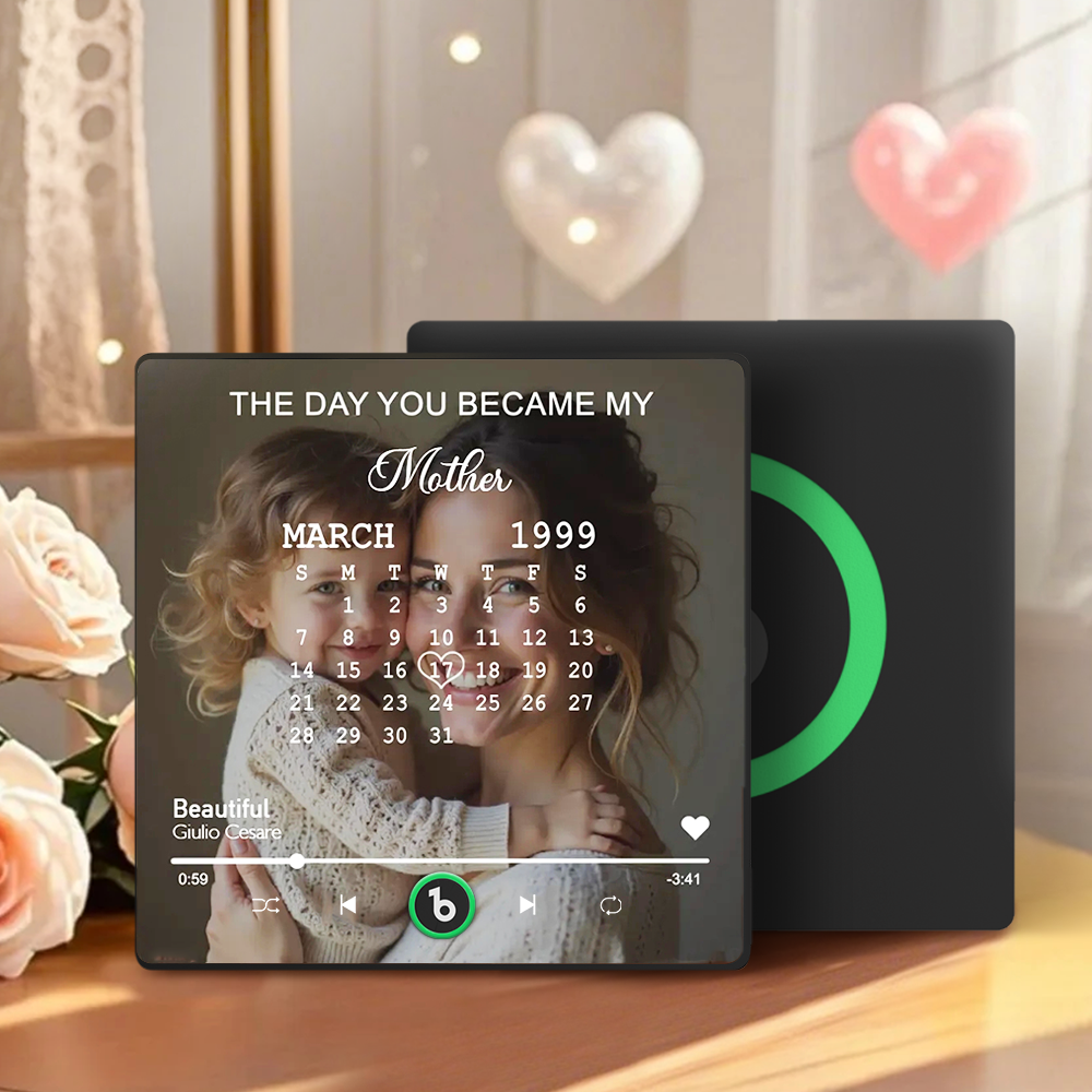 Personalisierter Musik-kühlschrankmagnet Mit Kalenderfoto, „der Tag, An Dem Du Mein Xx Wurdest", Kühlschrankmagnet Kann Lieder Abspielen, Jubiläumsgeschenke - DePhotoBoxer