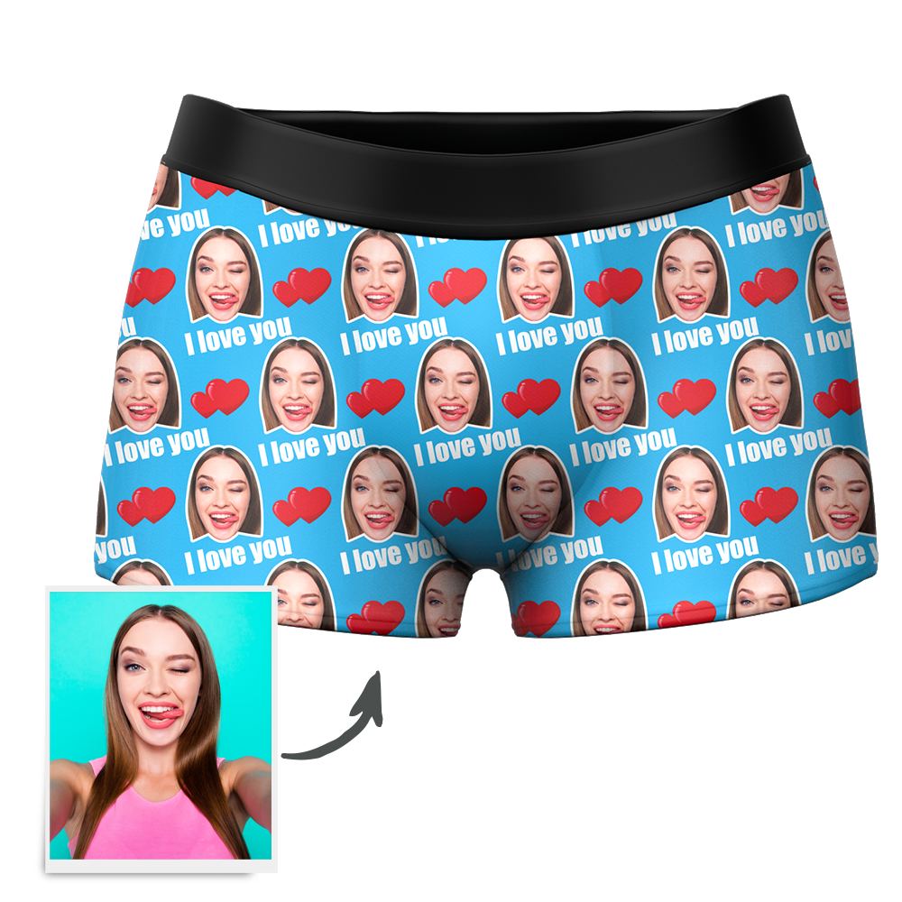 Couple Men's Custom Love Boxer Shorts 3D Online Preview