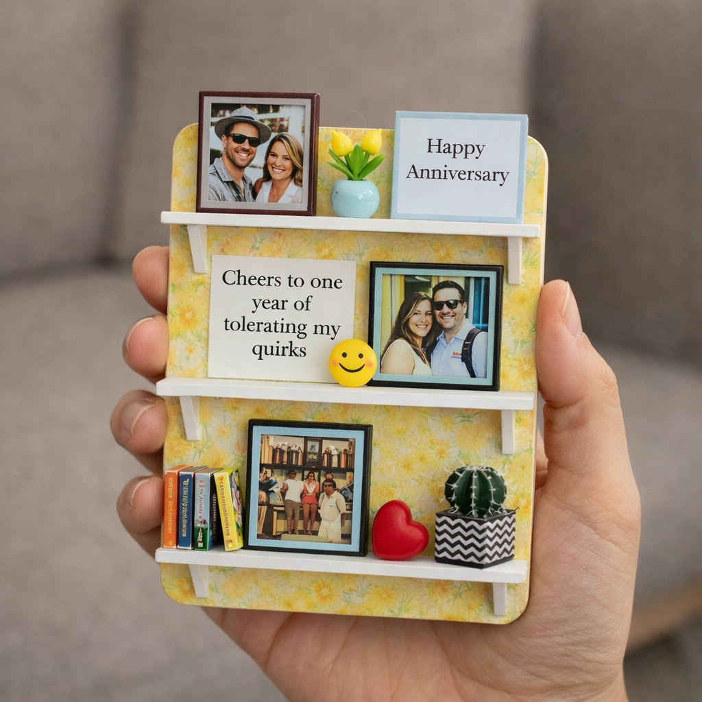 Das Miniaturregal – Individuelles Foto- Und Textgeschenk Zum Valentinstag, Personalisiertes Erinnerungsstück Für Paare - DePhotoBoxer