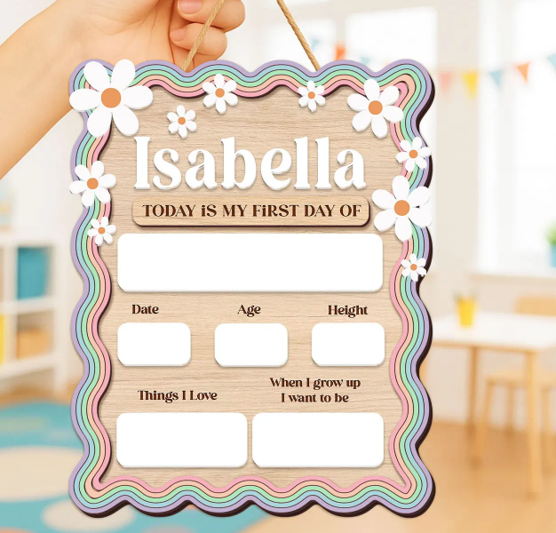 Personalisiertes Schulanfangsschild, Schild Für Den Ersten Und letzten