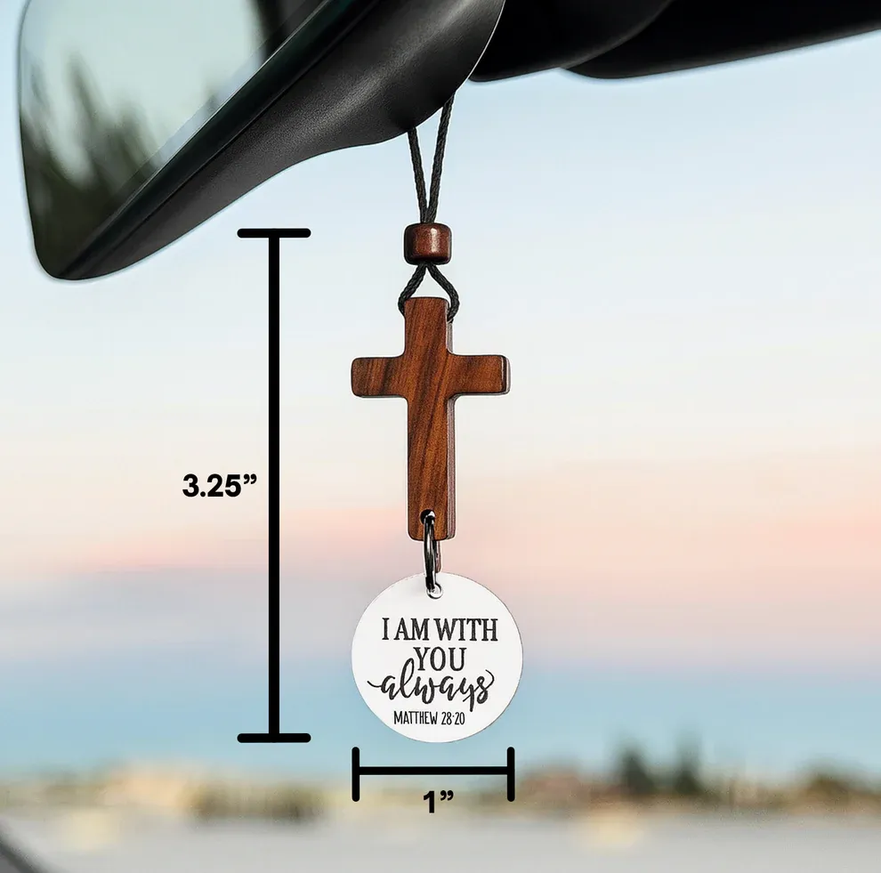 Benutzerdefiniertes Hängendes Kreuz-ornament Für Die Rückansicht