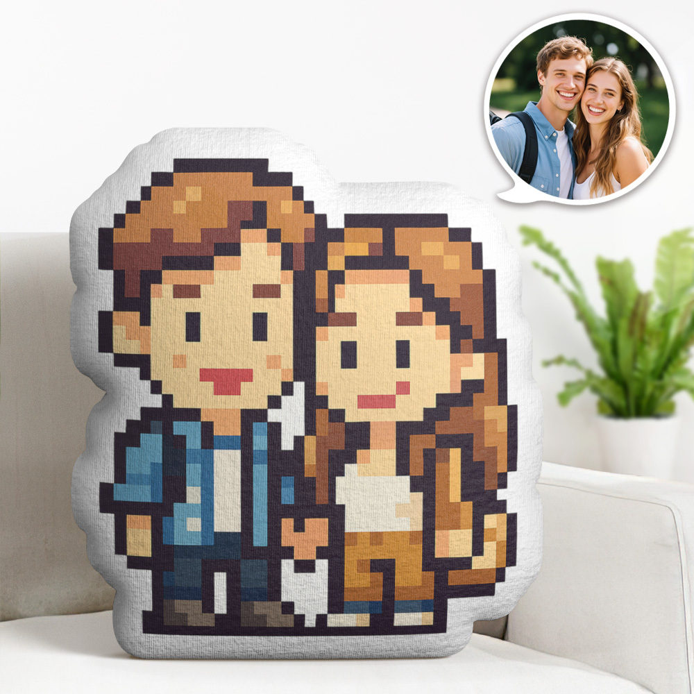 Personalisiertes Süßes Wurfkissen, Personalisiertes Cartoon-kissen, Personalisiertes Gesichtsbild, Minime-wurfpuppe - DePhotoBoxer