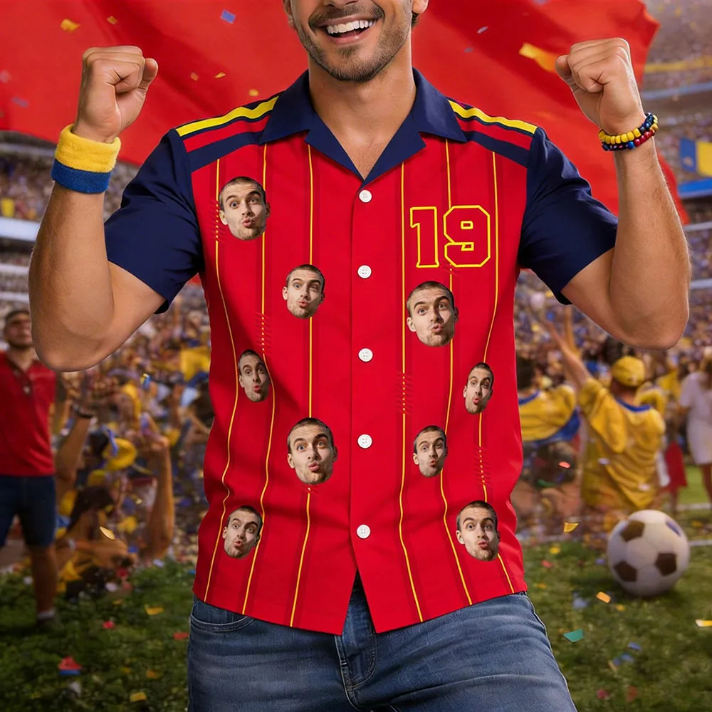 Individuell Gestaltetes Retro-fußballtrikot, Aloha-hawaiihemd, Spieltags-hawaiihemd, Geschenk Für Fußballfans, Vatertagsgeschenk