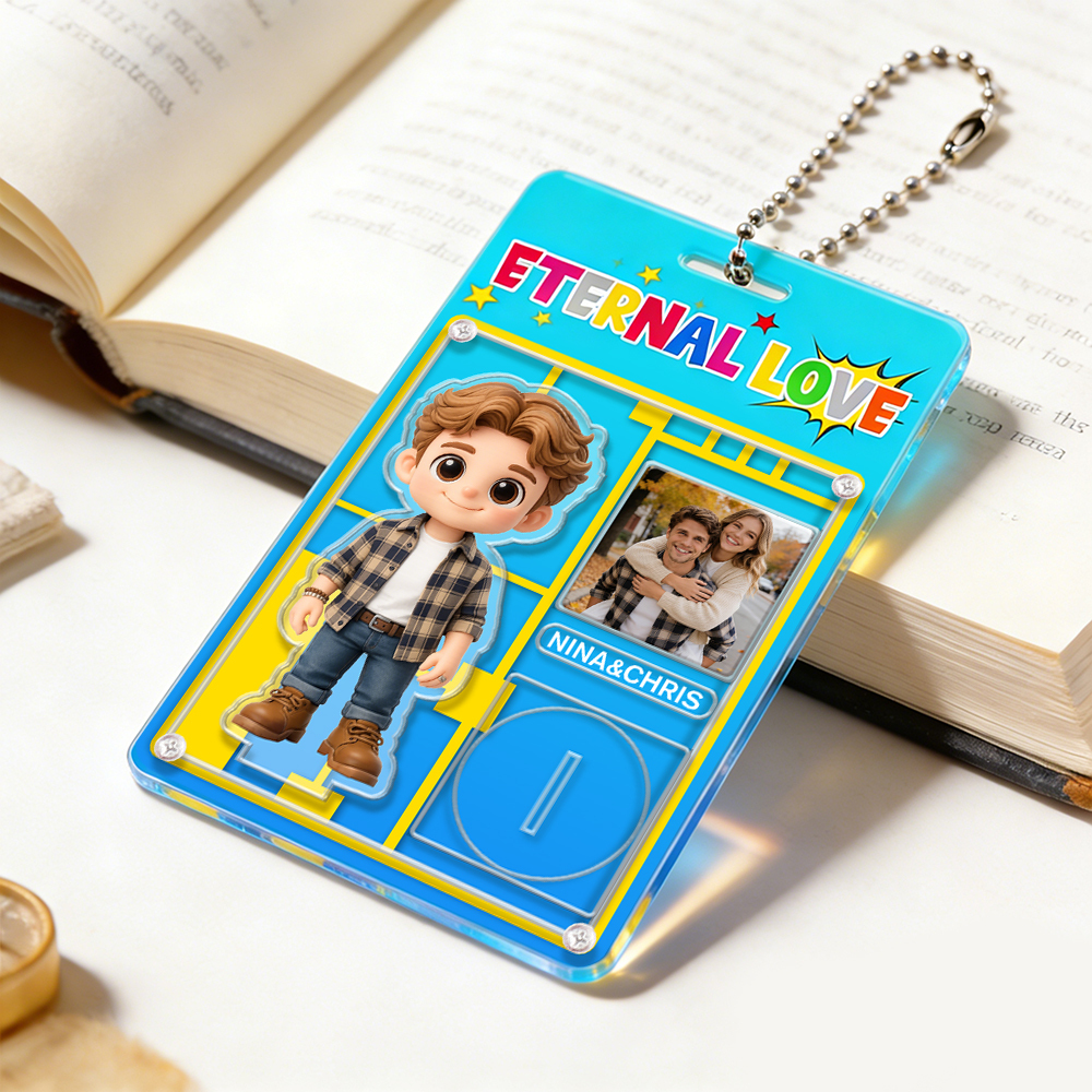Personalisierter Schlüsselanhänger Mit Pärchenfoto, Mini-aufsteller, Individueller Cartoonfigur Und Namensschild – Das Perfekte Valentinstagsgeschenk Für Paare