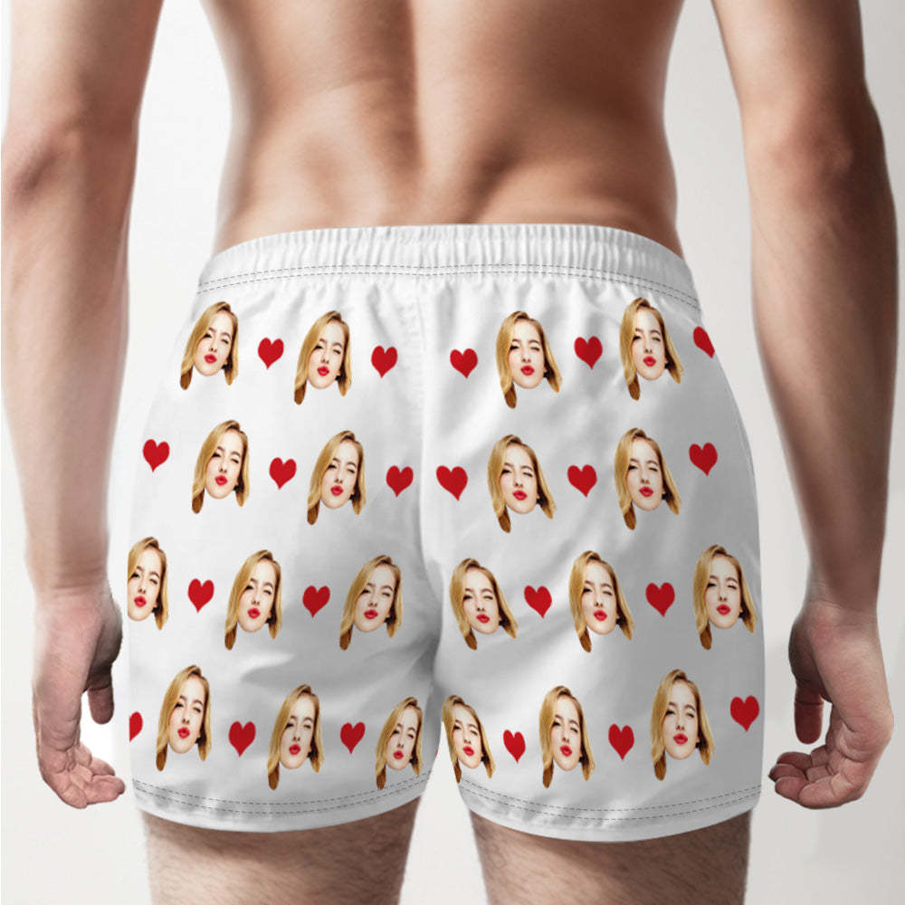 Personalisiertes Gesicht, Mehrfarbige Boxershorts, Liebesherzen, Personalisiertes Foto, Unterwäsche, Geschenk Für Ihn