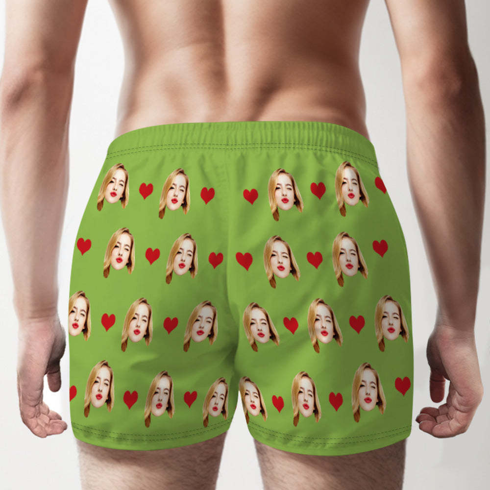 Personalisiertes Gesicht, Mehrfarbige Boxershorts, Liebesherzen, Personalisiertes Foto, Unterwäsche, Geschenk Für Ihn