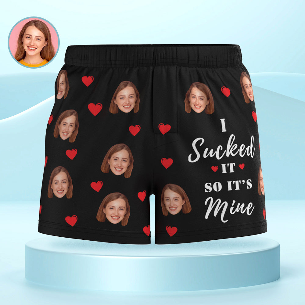 Mehrfarbige Boxershorts Mit Individuellem Gesicht „i Sucked It So It's Mine“, Personalisiertes Foto-unterwäschegeschenk Für Ihn