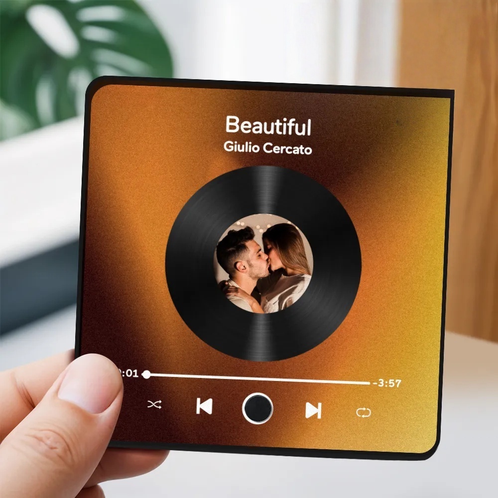 Personalisiertes Fotoalbum, Kühlschrankmagnet, Musik-Wandfotoaufkleber, Musikbewegung, die ohne Handy abgespielt werden kann, Musik-Kühlschrankmagnet Pro kann Lieder abspielen