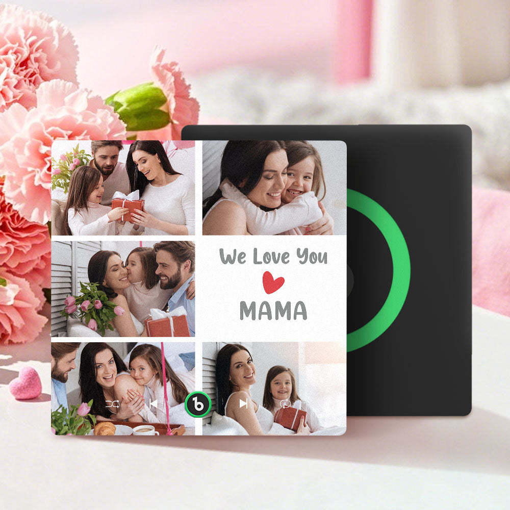 Personalisierte Musik-kühlschrankmagnete, Die Musik Spielen, Mit 5 Fotos, Muttertagsgeschenke Für Mama, Wir Lieben Dich, Mama - DePhotoBoxer