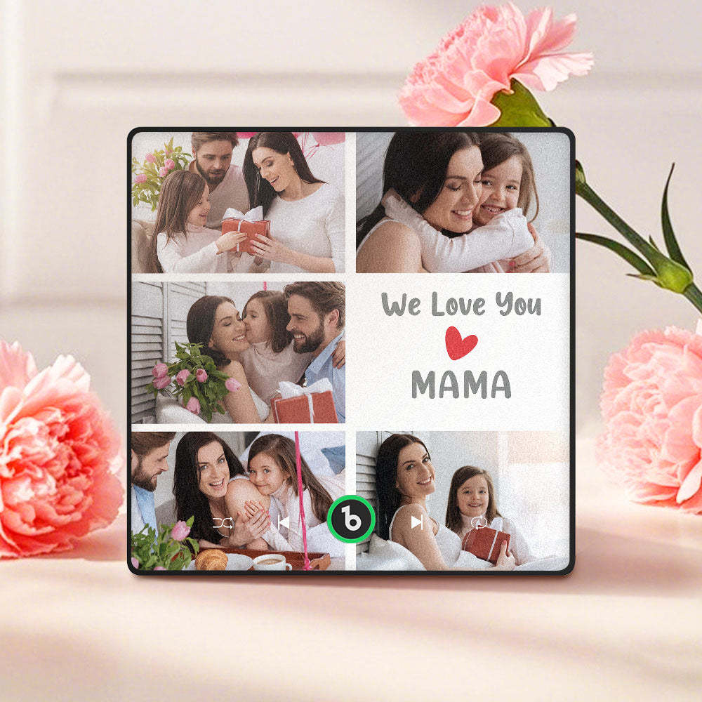 Personalisierte Musik-kühlschrankmagnete, Die Musik Spielen, Mit 5 Fotos, Muttertagsgeschenke Für Mama, Wir Lieben Dich, Mama - DePhotoBoxer