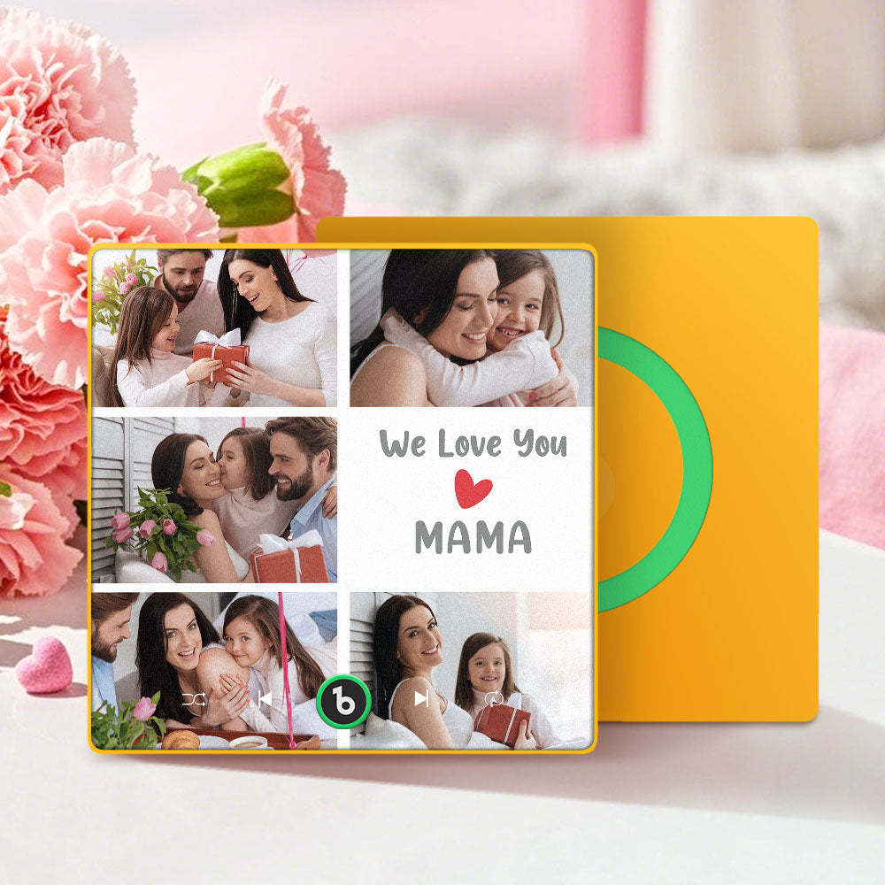 Personalisierte Musik-kühlschrankmagnete, Die Musik Spielen, Mit 5 Fotos, Muttertagsgeschenke Für Mama, Wir Lieben Dich, Mama - DePhotoBoxer