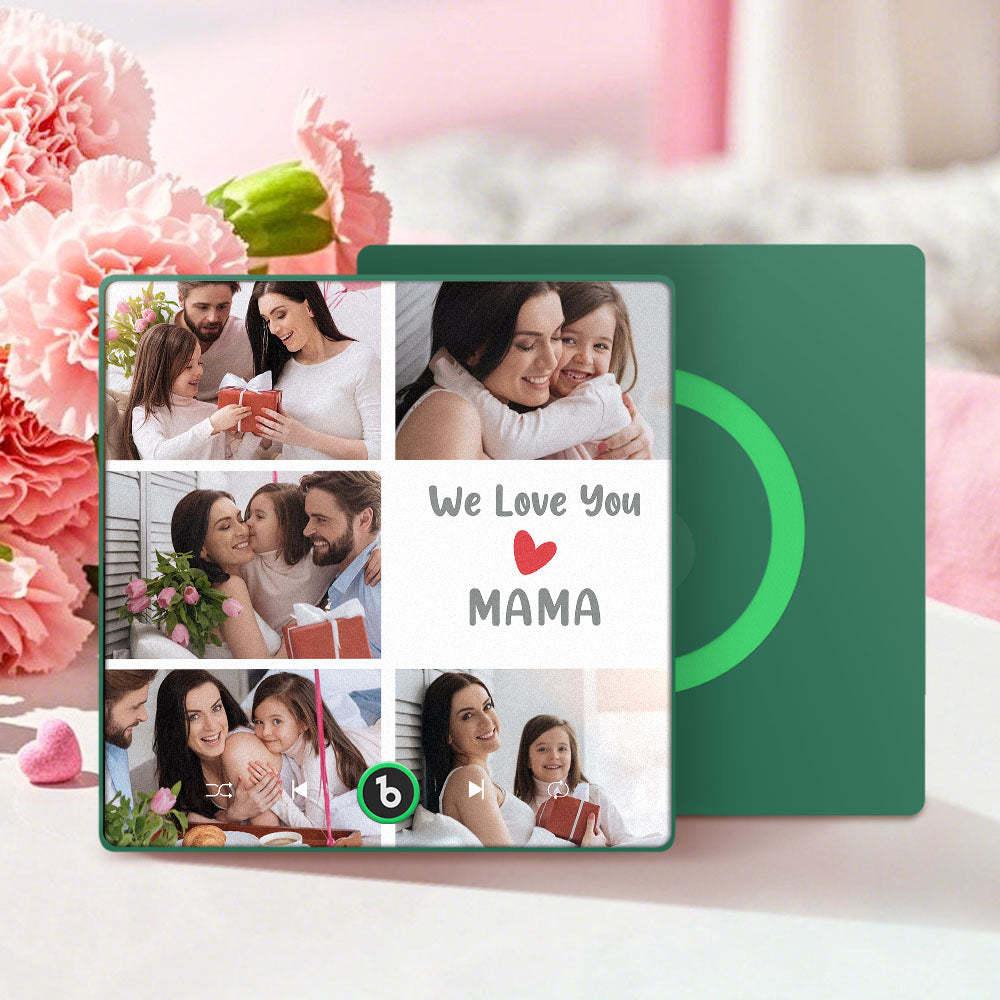 Personalisierte Musik-kühlschrankmagnete, Die Musik Spielen, Mit 5 Fotos, Muttertagsgeschenke Für Mama, Wir Lieben Dich, Mama - DePhotoBoxer