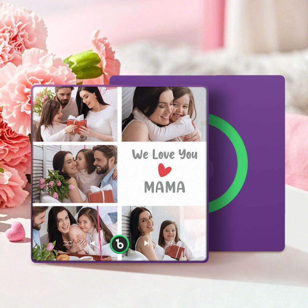 Personalisierte Musik-kühlschrankmagnete, Die Musik Spielen, Mit 5 Fotos, Muttertagsgeschenke Für Mama, Wir Lieben Dich, Mama - DePhotoBoxer