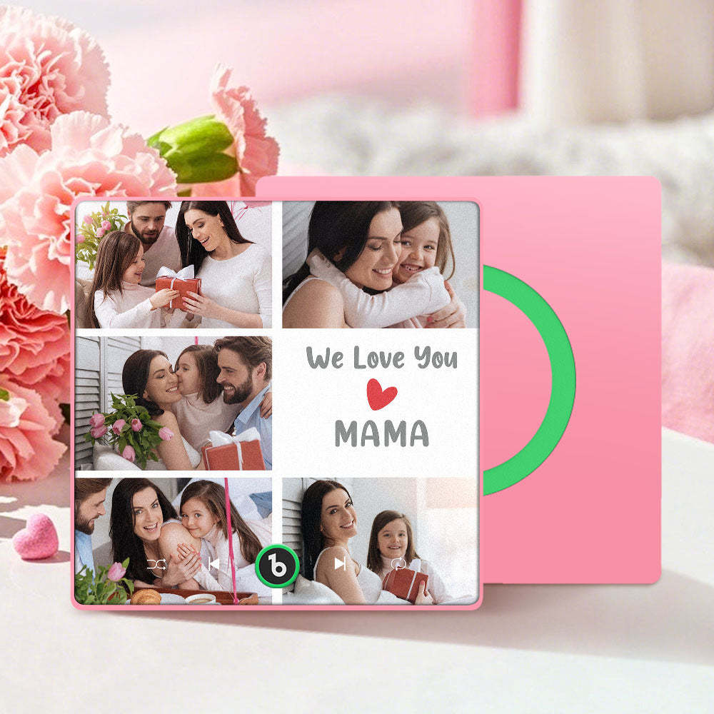 Personalisierte Musik-kühlschrankmagnete, Die Musik Spielen, Mit 5 Fotos, Muttertagsgeschenke Für Mama, Wir Lieben Dich, Mama - DePhotoBoxer