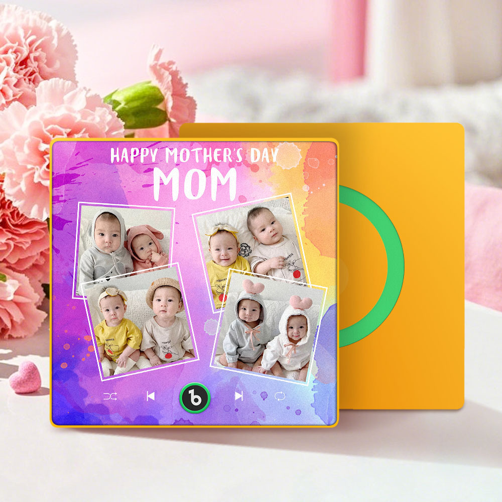 Personalisierte Musik-kühlschrankmagnete, Die Musik Spielen, Mit 4 Fotos, Muttertagsgeschenke Für Mama - DePhotoBoxer