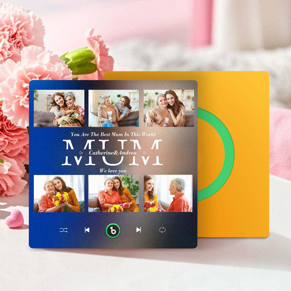 Personalisierte Kühlschrankmagnete Mit Musik Und 6 Fotos, Muttertagsgeschenke Für Mama - DePhotoBoxer