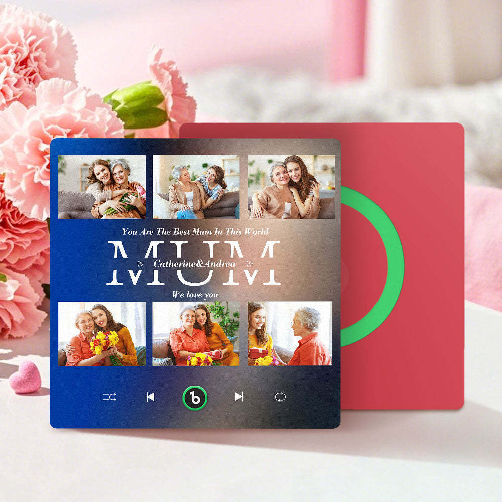 Personalisierte Kühlschrankmagnete Mit Musik Und 6 Fotos, Muttertagsgeschenke Für Mama - DePhotoBoxer