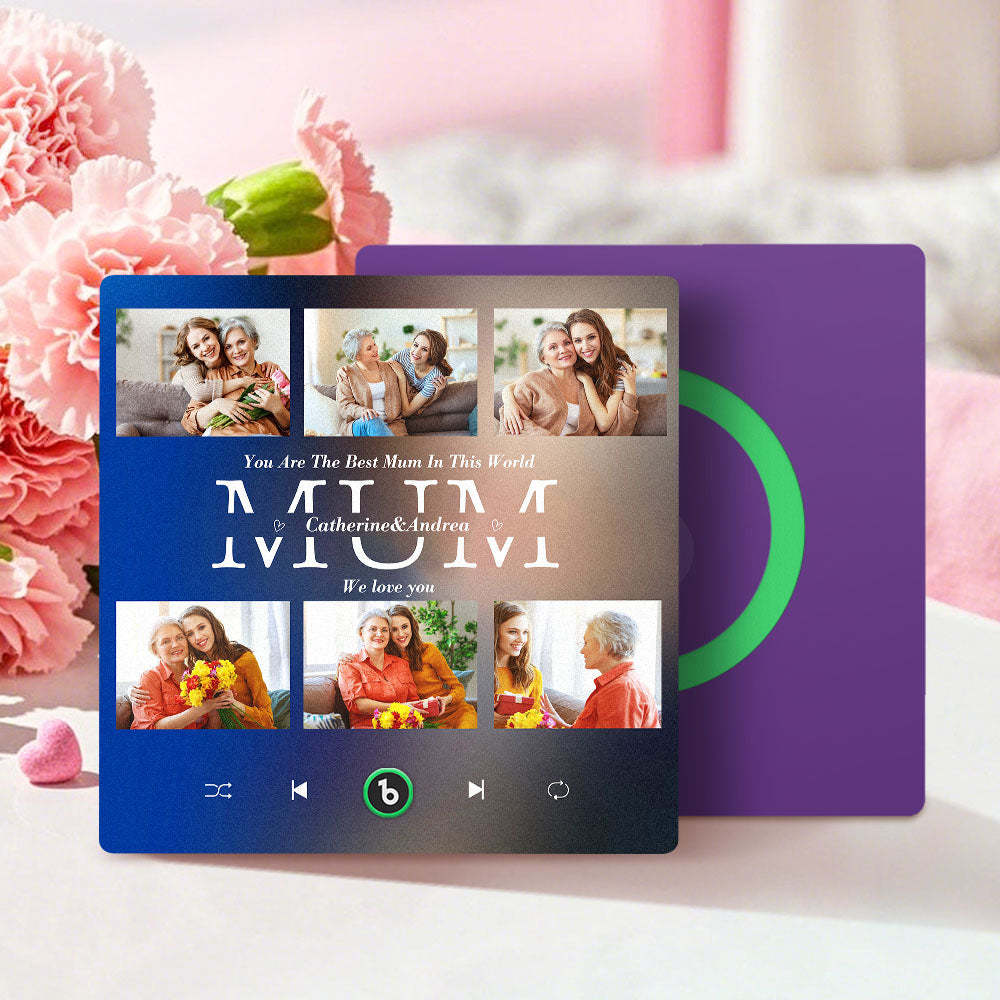 Personalisierte Kühlschrankmagnete Mit Musik Und 6 Fotos, Muttertagsgeschenke Für Mama - DePhotoBoxer