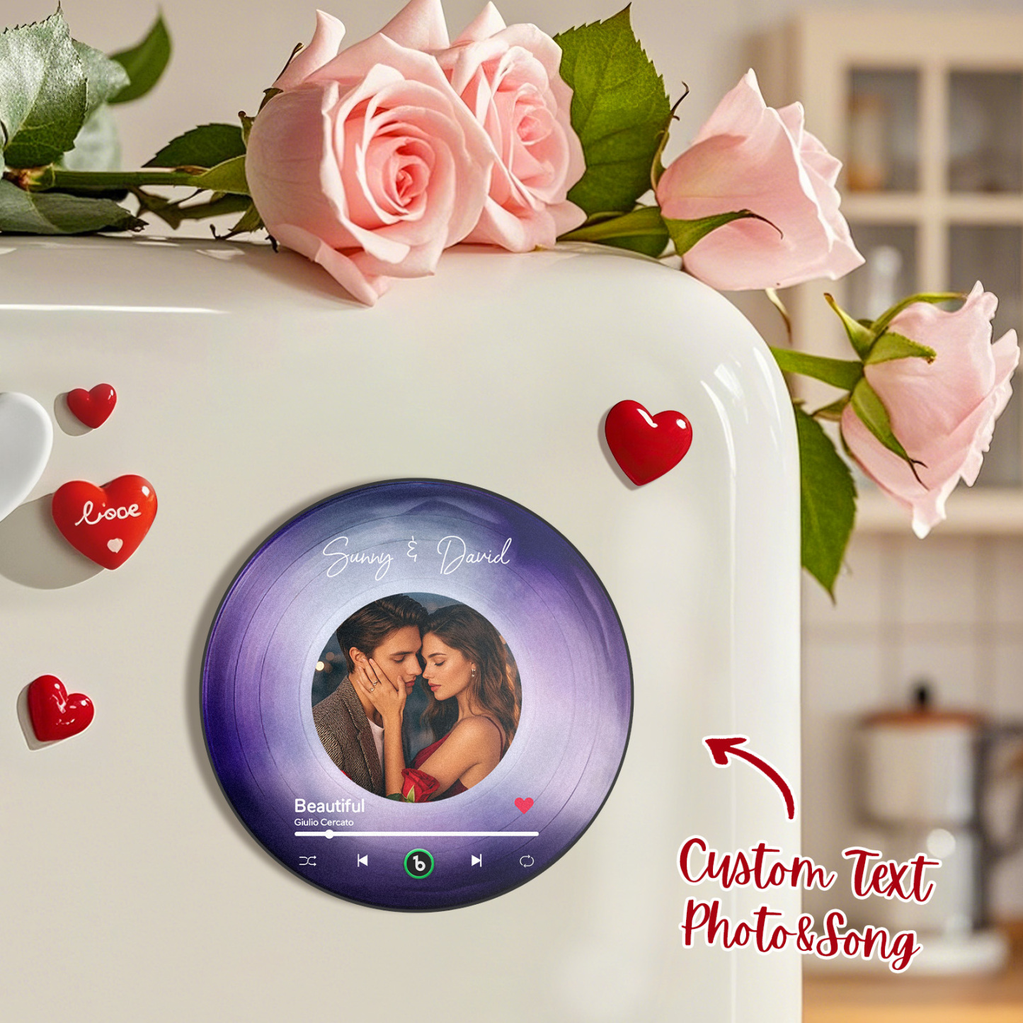 Benutzerdefinierter Musik-kühlschrankmagnet. Personalisierter Musik-kühlschrank. Benutzerdefinierte Musik-kühlschrankmagnete Mit Fotos - DePhotoBoxer