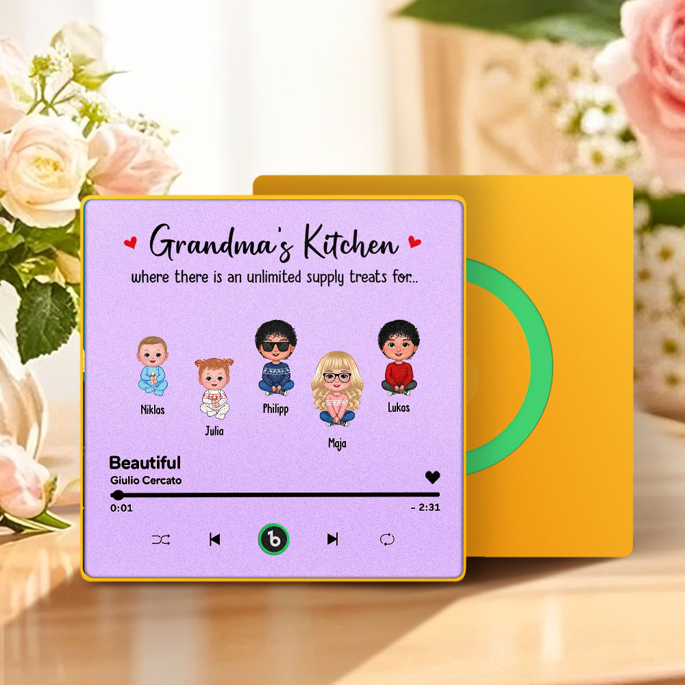 Benutzerdefinierter Musik-kühlschrankmagnet, Muttertags-musik-wandfotoaufkleber, Der Musik Ohne Handy Spielt, Mehrere Stile - DePhotoBoxer