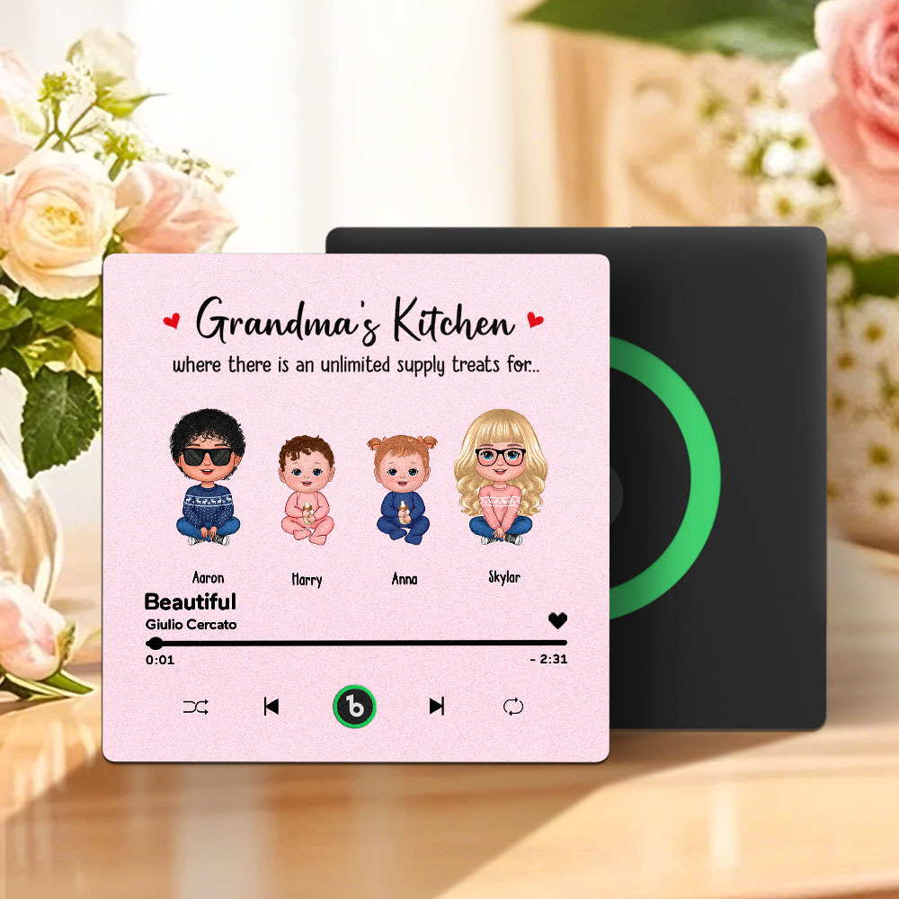 Benutzerdefinierter Musik-kühlschrankmagnet, Muttertags-musik-wandfotoaufkleber, Der Musik Ohne Handy Spielt, Mehrere Stile - DePhotoBoxer