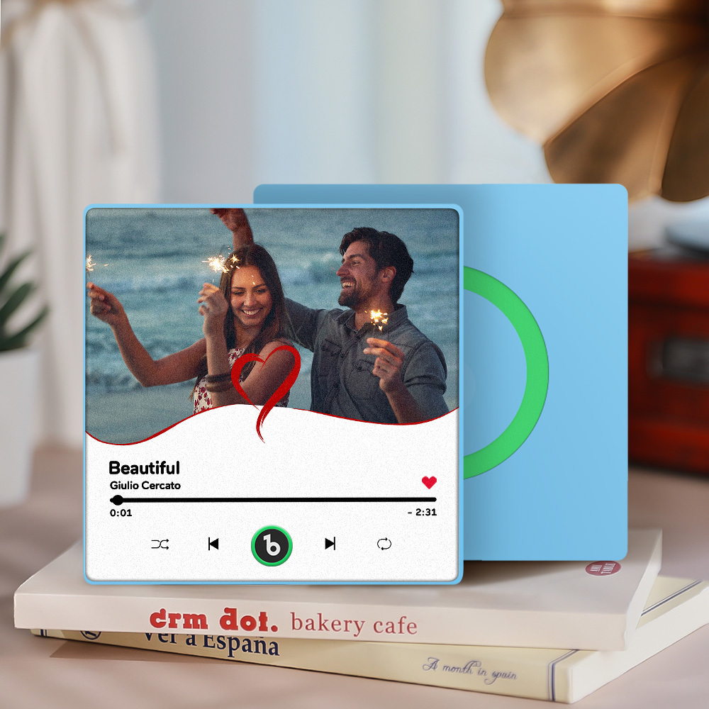 Benutzerdefinierte Musik-kühlschrankmagnete, Benutzerdefinierter Musik-kühlschrankmagnet, Bunter Rahmen, Album-kühlschrankmagnet, Kann Lieder Abspielen, Geschenk Für Mama - DePhotoBoxer