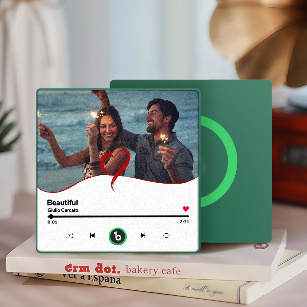 Benutzerdefinierte Musik-kühlschrankmagnete, Benutzerdefinierter Musik-kühlschrankmagnet, Bunter Rahmen, Album-kühlschrankmagnet, Kann Lieder Abspielen, Geschenk Für Mama - DePhotoBoxer