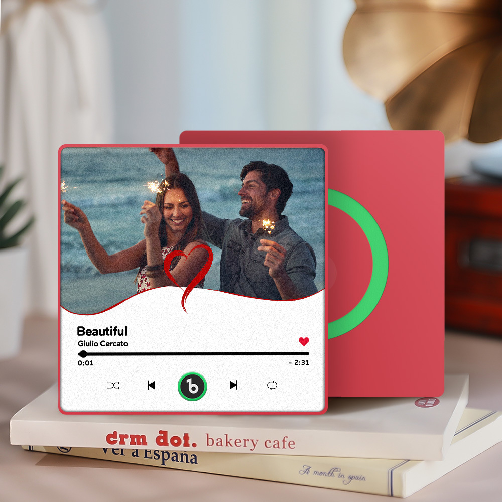 Benutzerdefinierte Musik-kühlschrankmagnete, Benutzerdefinierter Musik-kühlschrankmagnet, Bunter Rahmen, Album-kühlschrankmagnet, Kann Lieder Abspielen, Geschenk Für Mama - DePhotoBoxer
