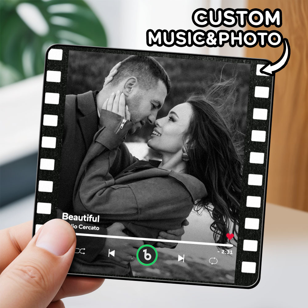 Benutzerdefinierte Musik-kühlschrankmagnete, Benutzerdefinierter Musik-kühlschrankmagnet, Bunter Rahmen, Album-kühlschrankmagnet, Kann Lieder Abspielen, Geschenk Für Mama - DePhotoBoxer