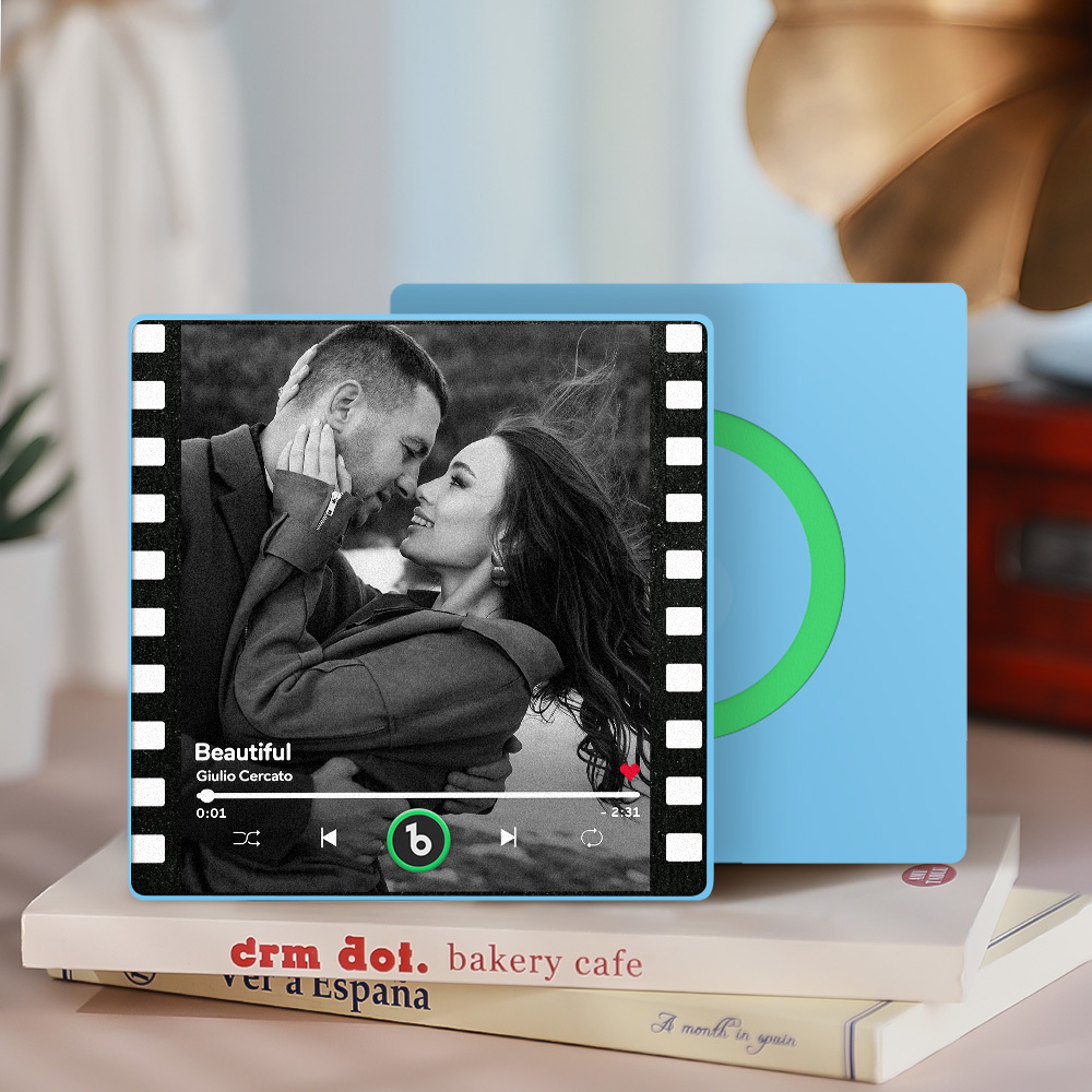Benutzerdefinierte Musik-kühlschrankmagnete, Benutzerdefinierter Musik-kühlschrankmagnet, Bunter Rahmen, Album-kühlschrankmagnet, Kann Lieder Abspielen, Geschenk Für Mama - DePhotoBoxer